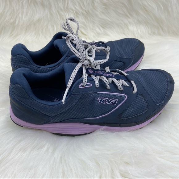 TEVA SUEDE RUNNING WOMAN SNEAKERS SIZE 6 BLUE AND PURPLE COLOR - Picture 2 of 10